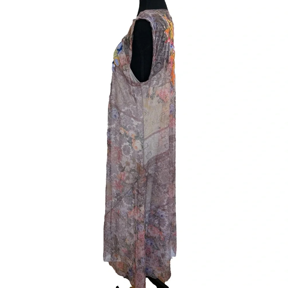 Johnny Was Drea Mesh Embroidered Midi Dress Floral 1X - Picture 7 of 8